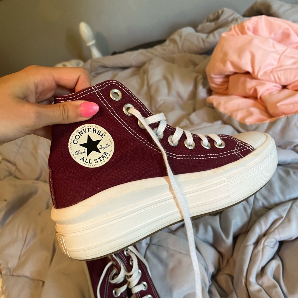 maroon platform converse